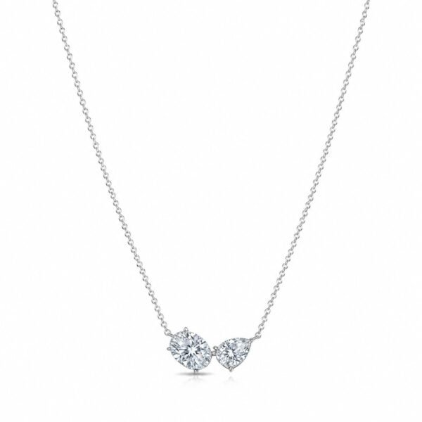 Arvellune | SYZYGY Toi et Moi Necklace | Fate's Decree | 2.3 Ct Pear & Oval Lab-Created Moissanite